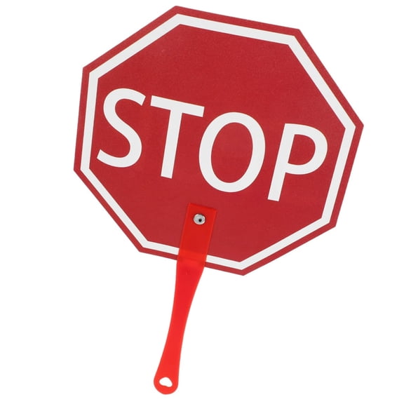 Zeiwohndc Handheld Go/Staop Sign Double Side Street Warning Sign Classroom Teaching Aid