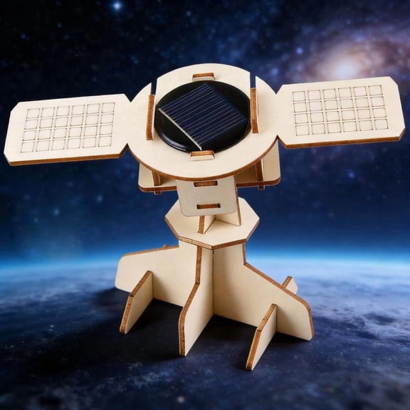 Zeiwohndc Hands On Assembly Wooden Satellite Model Science Experiment Set For Student