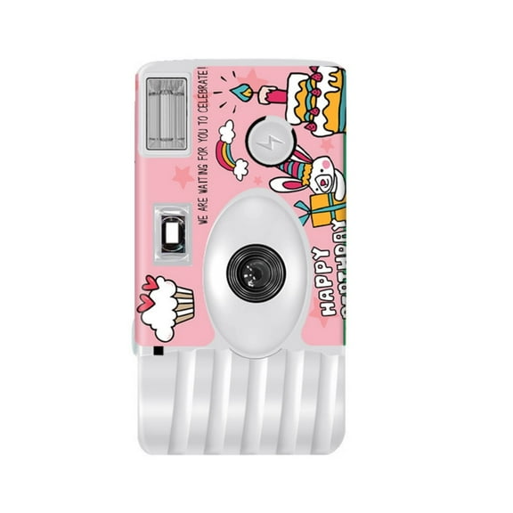 Zeiwohndc Happy Birthday Film Camera Disposable 18 Exposure Color Film Camera for Kids