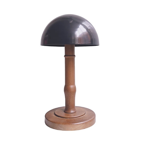 Zeiwohndc Hat Wig Display Stand Removable Iron Frame Wooden Base For Home Salon