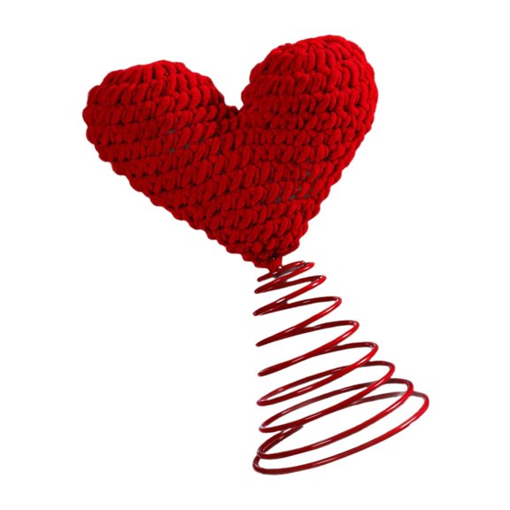 Zeiwohndc Heart Shape Christmas Tree Toppers With Bouncing Spring Cotton Metal Ornament