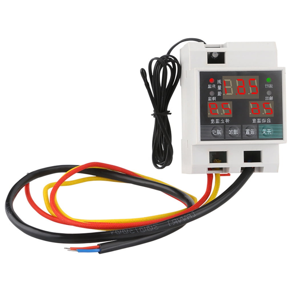 Zeiwohndc High Accuracy Thermostat DIN Rail Mount Temperature Controller 3 Screen