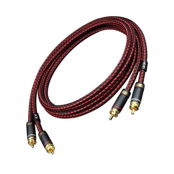 Zeiwohndc High Performances 2RCA Sound Cable OFC Connectors Insert and Play 2Pc