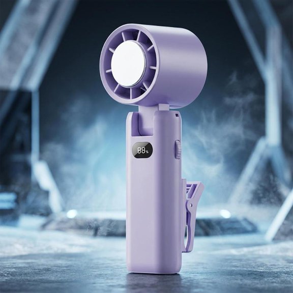 Zeiwohndc High Speed Handheld Fan with Digital Display for Outdoor, Office, Makeup