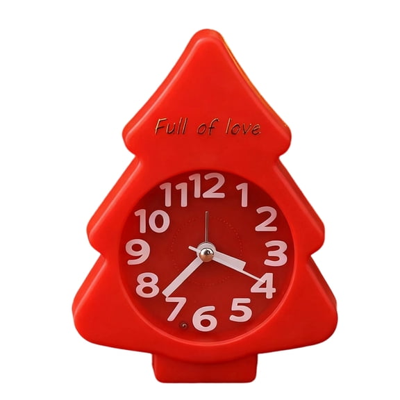 Zeiwohndc Holiday Cartoon Clock With Quiet Mechanism Portable Plastic Wall Table Decors