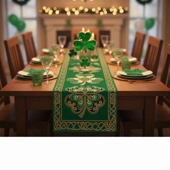 Zeiwohndc Holiday Irish Table Runner For Seasonal Decoration