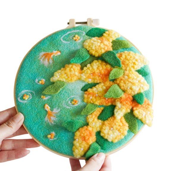 Zeiwohndc Home DIY Flower Felting Starter Pack Linen Safe Crafting Tool