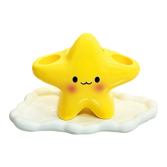 Zeiwohndc Home Star Toothbrush Storage Rack Toothpaste Storage Rack with White Cloud Tray