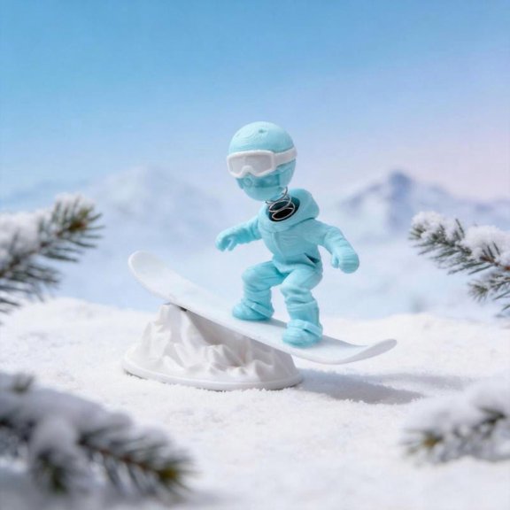 Zeiwohndc Inertia Skiing Figure Ornament With Fun Motion Effect For Auto Lovers Gift