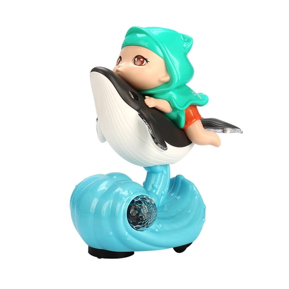 Zeiwohndc Kids Cartoon Whale Doll Shape Toy Early Education Music Sounding Walking Toy