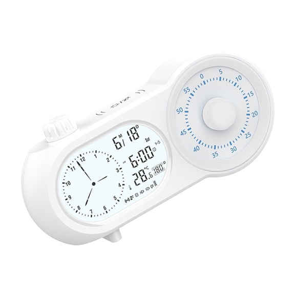 Zeiwohndc LCD Double Interfaces Clock Rechargeable Date Countdown Temperature Display