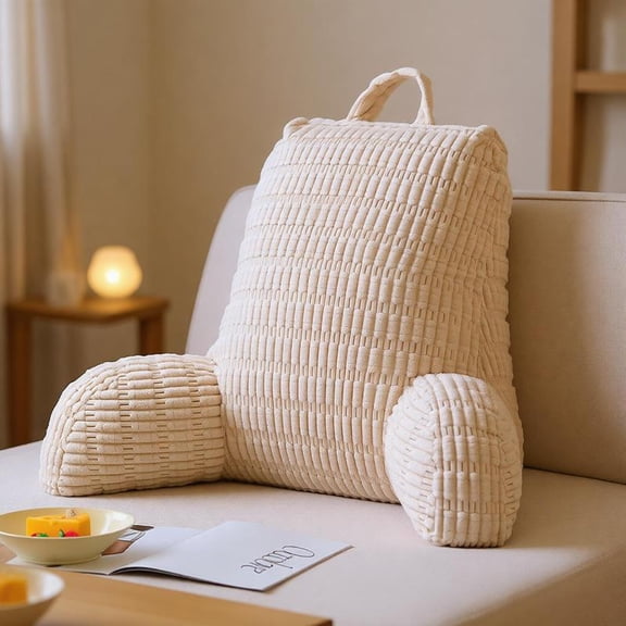 Zeiwohndc Large Backrest Cushion With Arms For Bed Sofa Reading Watching TV Or Working