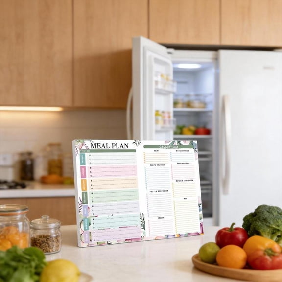 Zeiwohndc Magnetic Weekly Meal Planner 52 Sheets Lined Fridge Meal Planning Ntotebook