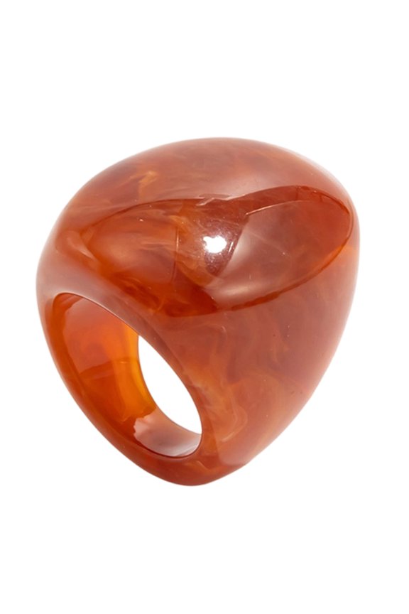 Marbled Effect Resin Art Rings Curved Wide Band Design Safe Construction