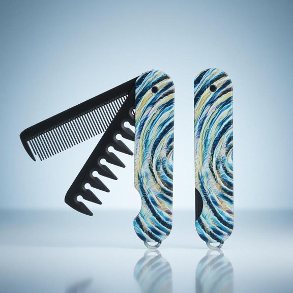 Zeiwohndc Men Folding Comb With Color Design For Textured Hair Styling Brush Gift