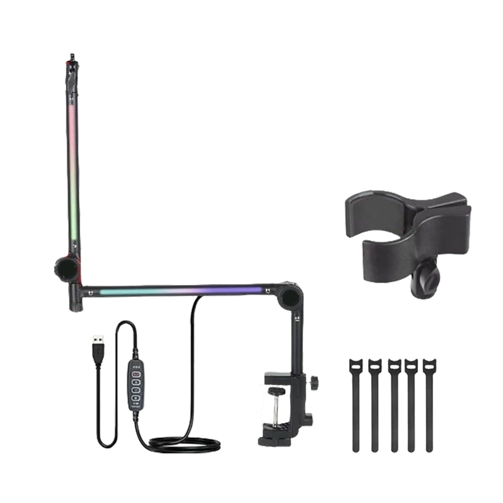 Zeiwohndc Microphone Boom Arm Microphone Stand Boom Arm for Most Mic with Light