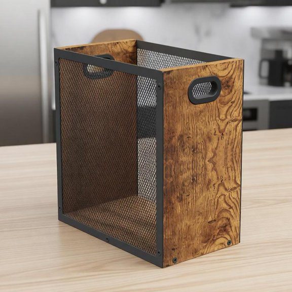 Zeiwohndc Modern Large Trash Holder With Ornamental Front And Combined Grasps
