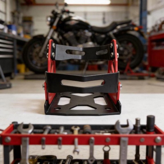Zeiwohndc Motorcycle Wheel Stand Practical Single Sided Paddock Front Support Fixed Frame
