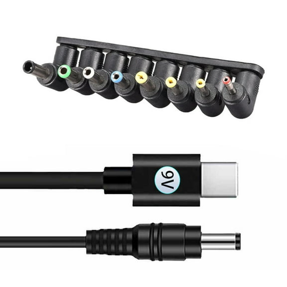 Zeiwohndc Multi Tip USB C to DC5521 5.5x2.1mm Power Charging Cable 3.3ft for Cameras