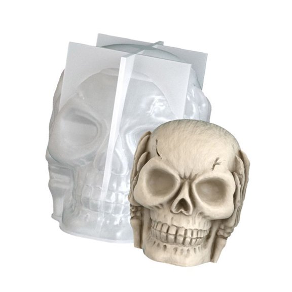 Zeiwohndc Multi Use Skull Silicone Mold Resin Candle Craft Art Workshop DIY Halloween Decoration