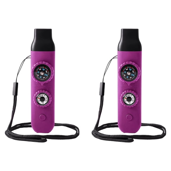 Zeiwohndc Multifunction 7in 1 Camping Hiking Outdoor Whistled Compasses LED Light