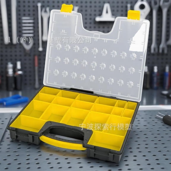 Zeiwohndc Organized Plastic Tool Chest With Retractable Handle And Efficient Storage Design