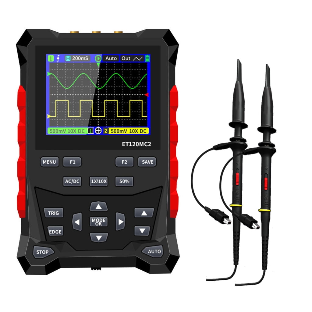Zeiwohndc Oscilloscope with 2 Channel Waveforms Storage 120M Bandwidth 2.4inch Display