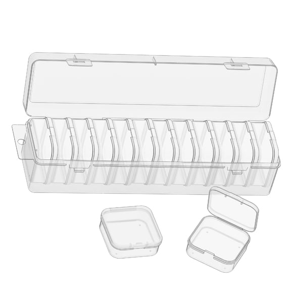 Zeiwohndc PP Storage Container 12 Customizable Sections Clear Lid For Home Use