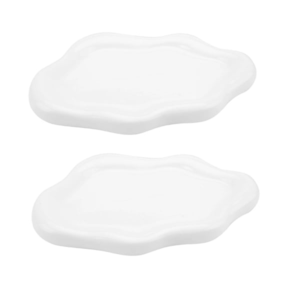 Zeiwohndc Pack of 2 Elegant Ceramic Trays Cloud Form Suitable for Home Styling Props