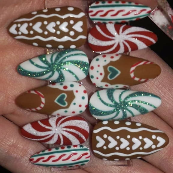 Zeiwohndc Pack of 30 Autumn Thanksgiving Pumpkin Leaf Press On Nail Golden Art