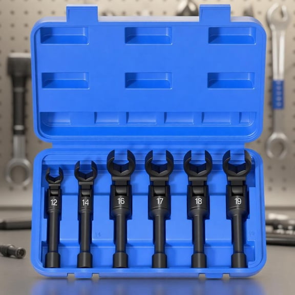 Zeiwohndc Pack of 6 Black Steel Tube Disassembly Tool Socket Wrench Set For Mechanics