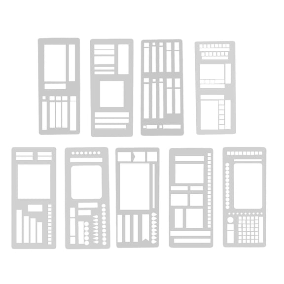 Zeiwohndc Pack of 9 Acrylic Calendar Planner Templates Set Featuring Versatile Layouts