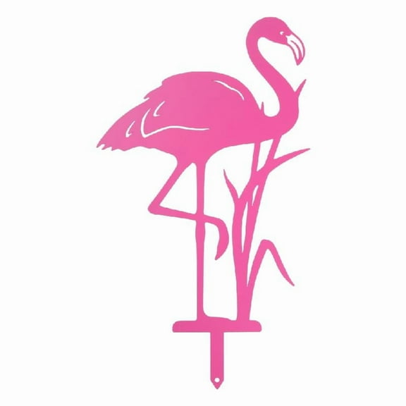 Zeiwohndc Pink Flamingo Garden Flamingo Pathway- Outdoor Stake Metal Garden Decorations