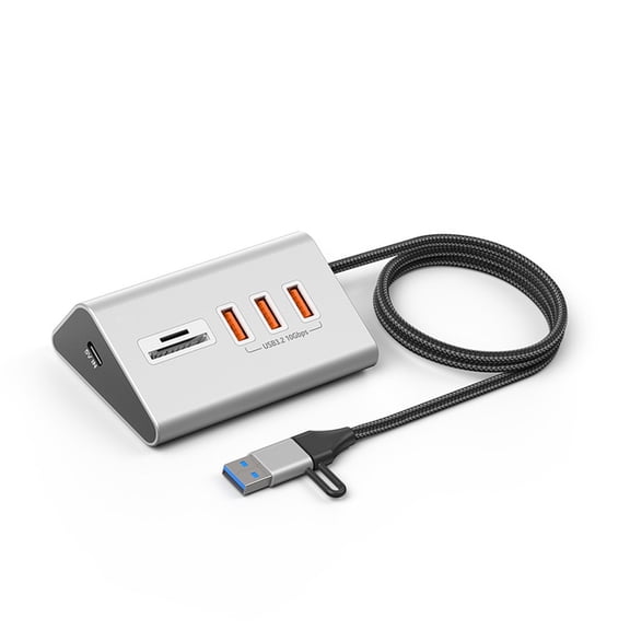 Zeiwohndc Portable USB Hubs For Storage Cards Reader with 3 USB 3.2 Port Strong Build