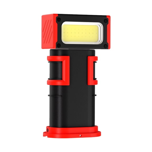 Zeiwohndc Portable Work Light Rotating Head Flashlight Double Light Source Torch