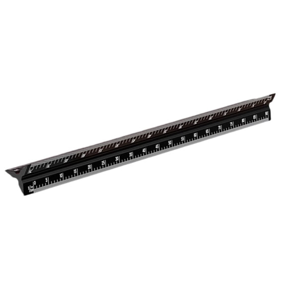 Zeiwohndc Precise Engraved Aluminum Triangular Scale Ruler 320mm Drafting Tool