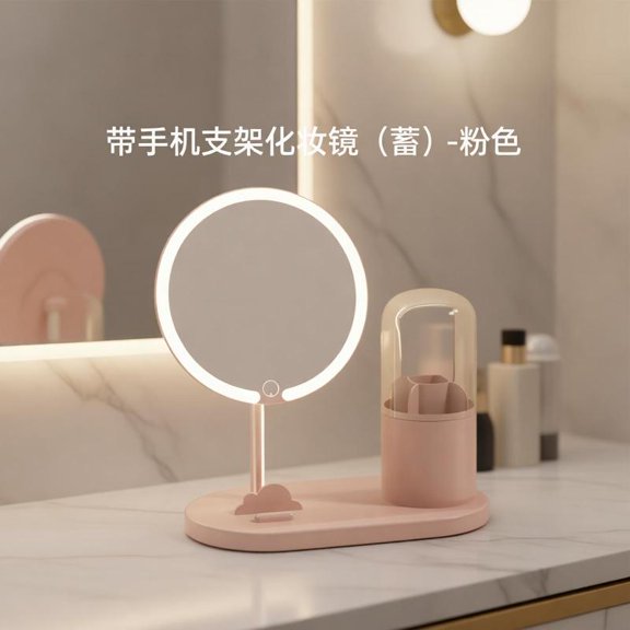 Zeiwohndc Professional Beauty Mirror With Phone Stand 3 Color Temperatures For Makeup Application