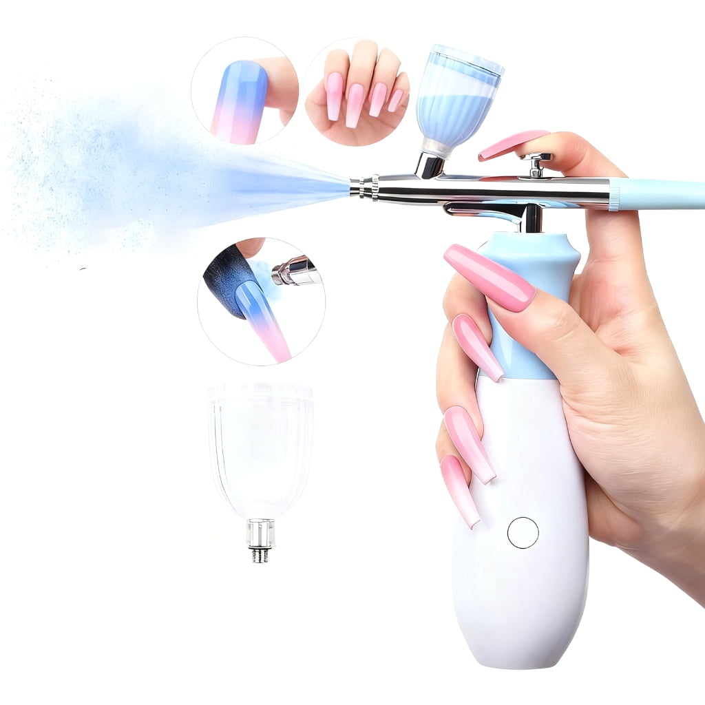 Zeiwohndc Professional Nail Airbrush Sprayer 0.3mm Nozzle 3 Pressure Setting USB C