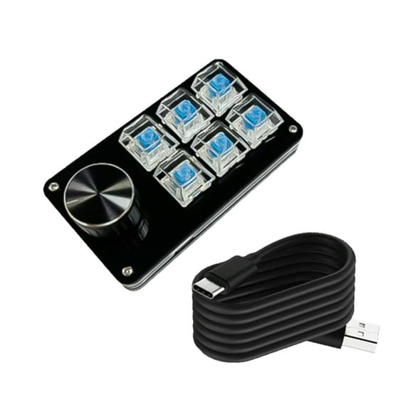 Zeiwohndc Programmable 3/4/6/8key Macro Keypad for Multimedia Control Knob KeyPad