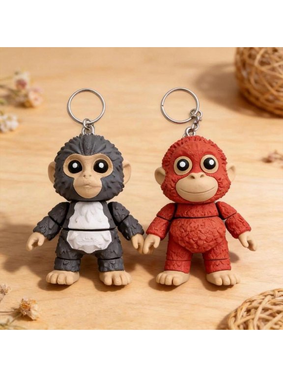Punch Monkey Pendant Keychain Lovely Decoration Ornament Charm for Girl Bag