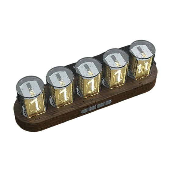 Zeiwohndc RGB Glow Tube Clock LED Glows DIY Digital Tube Gaming Desktop Home Decor