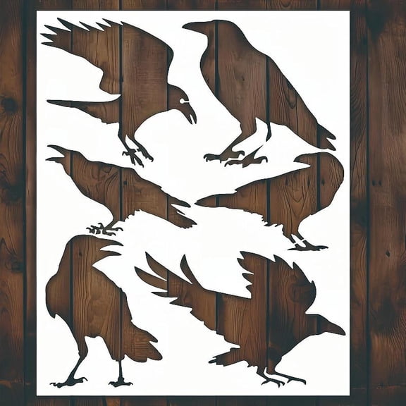 Zeiwohndc Ravens Bird Template For Artwork And Home Decors Gothic Styles Ravens Stencil