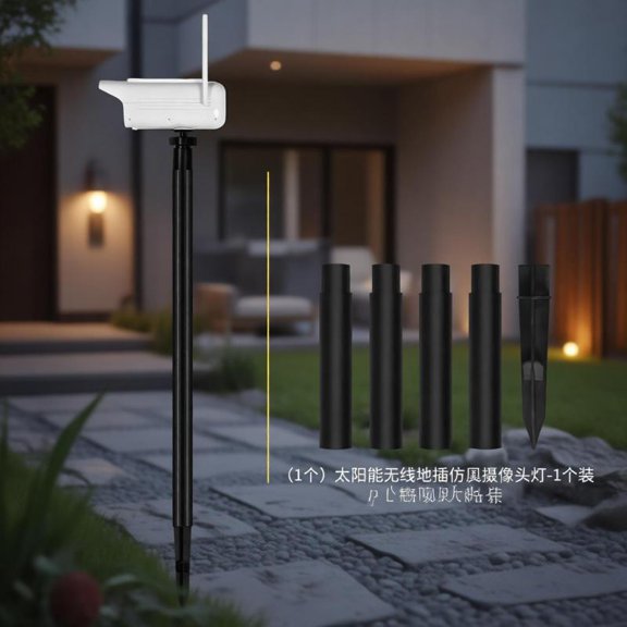 Zeiwohndc Rechargeable Solar Operated Warning Light with Surveillances Camera Shape