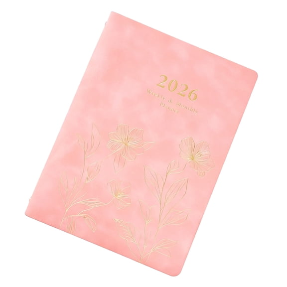 Zeiwohndc Refillable 2026 Weekly Planner 6 Rings Leather Binder Journal with Pages Dated