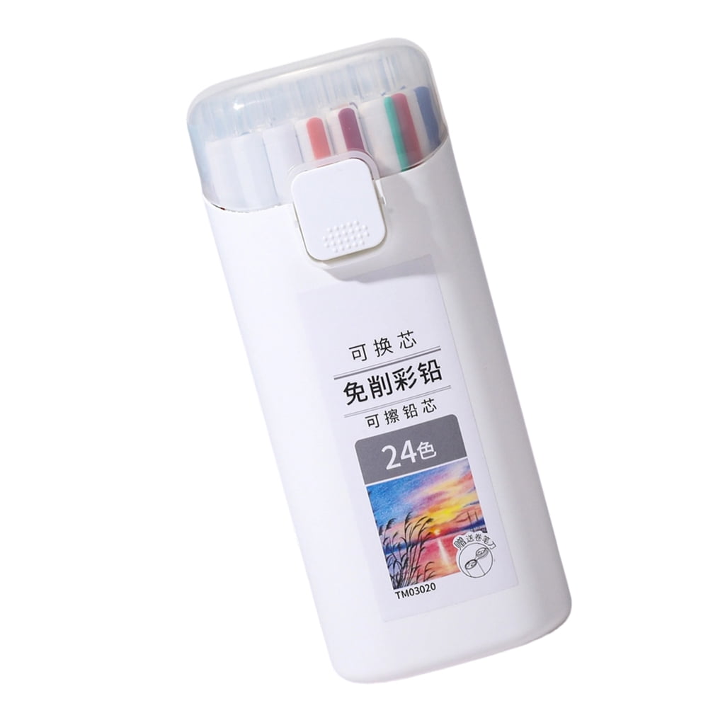 Zeiwohndc Refillable Retractable Colored Pencils Erasable Colored Pencils for Sketching
