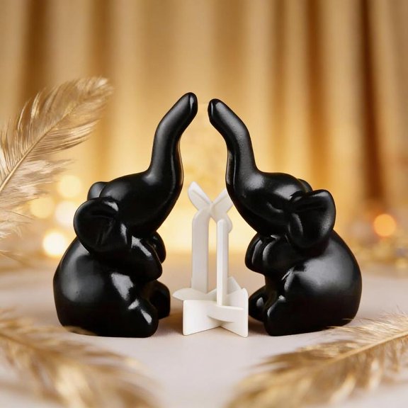 Zeiwohndc Resin Elephant Figurines Elephant Statues Animal Sculptures Table Ornament