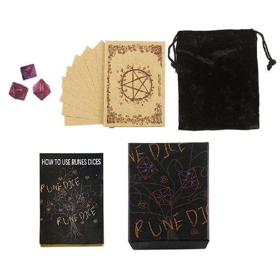 Zeiwohndc Resin Rune Dices Set Divination Polyhedral Dices Multi-Sided Game Dices