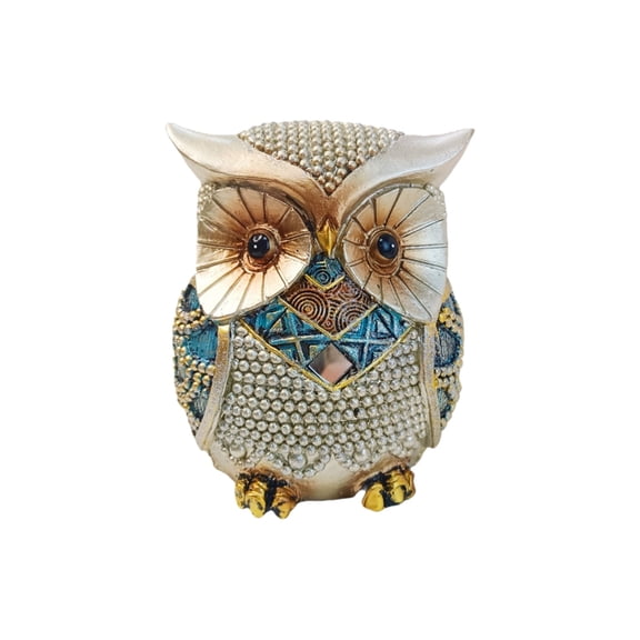 Zeiwohndc Resins Owl Statue Modern Shelf Decors Accents Small Animal Sculptures Gift