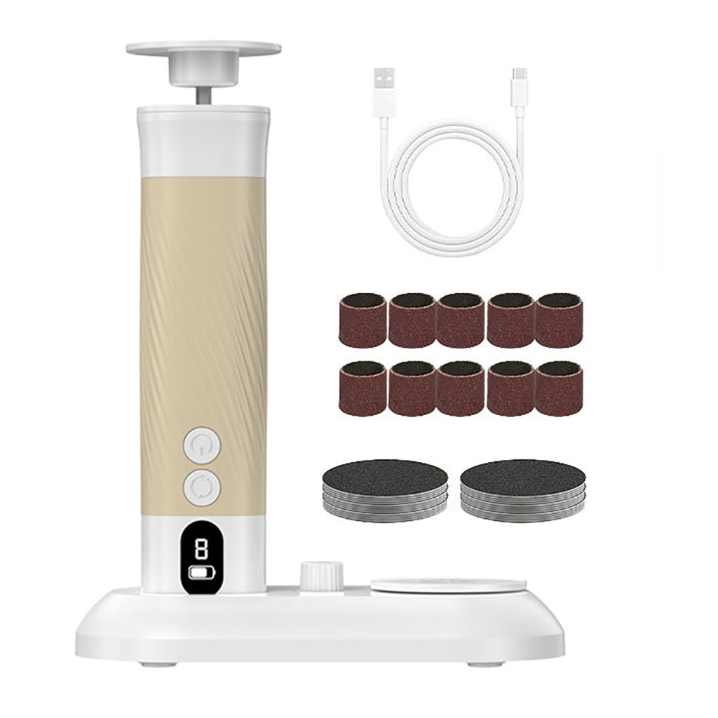 Zeiwohndc Reverse Turn Electric Foot Mill 9 Pace Rechargeable Pedicure Tool For Keratin Removal
