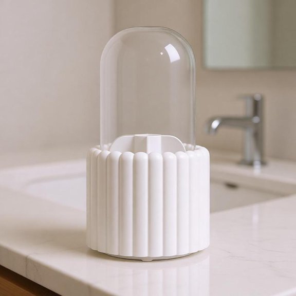 Zeiwohndc Small Revolving Makeup Storage Box Plastic Multilayer Cosmetic Holder